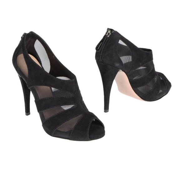 Sebastian Milano $645 Suede & Mesh Open Toe Shoes - Picture 1 of 14